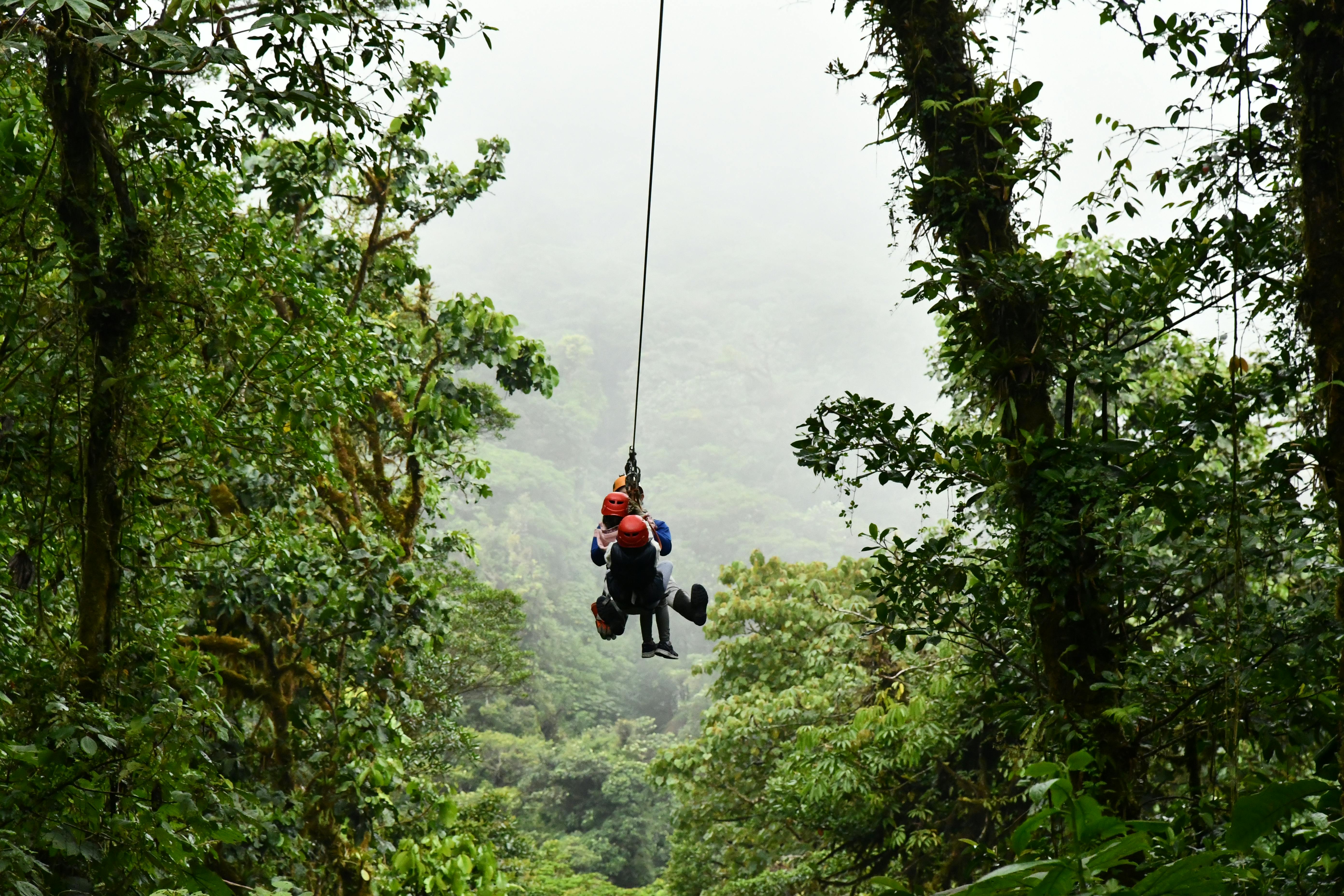 Zip lining in the Pocono Mountains